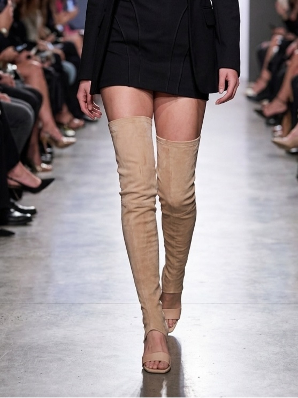AGL Attilo Giusti Leombruni Beige Suede Thigh High heeled Boots- size 39